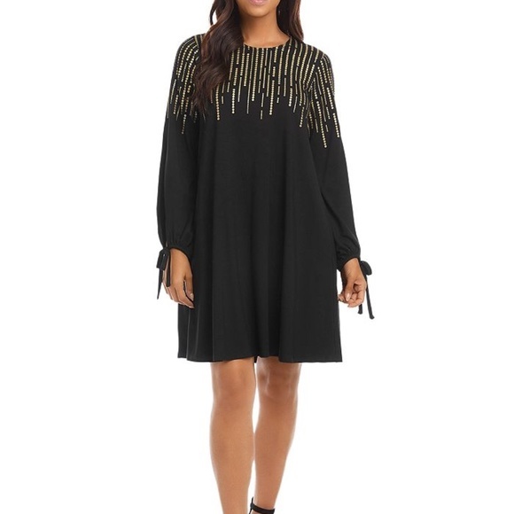 NWT KAREN KANE Printed Tie Sleeve Dress - Picture 2 of 4